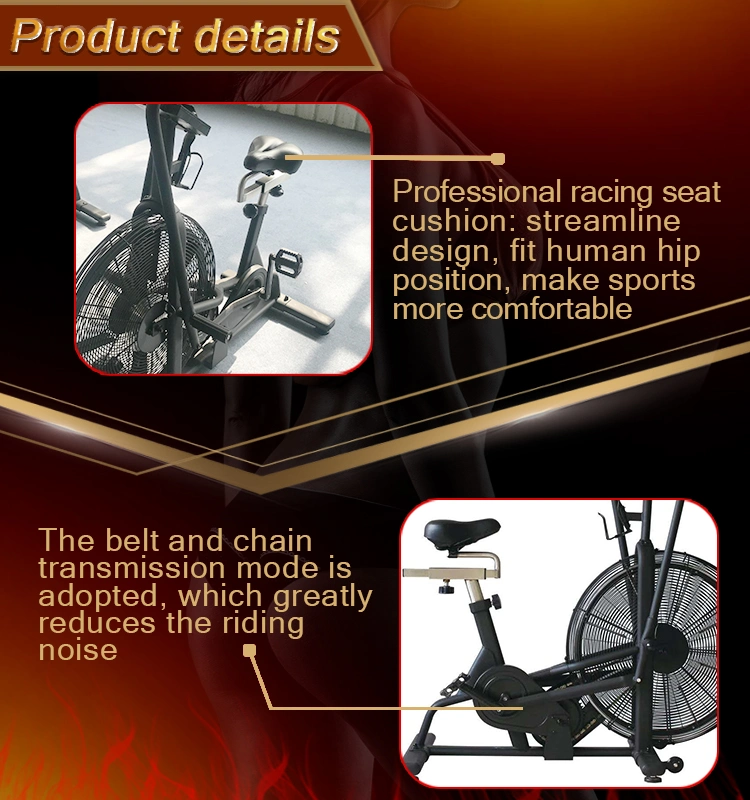 Commercial Equipment Adjustable Resistance Air Bike for Gym or Home Use