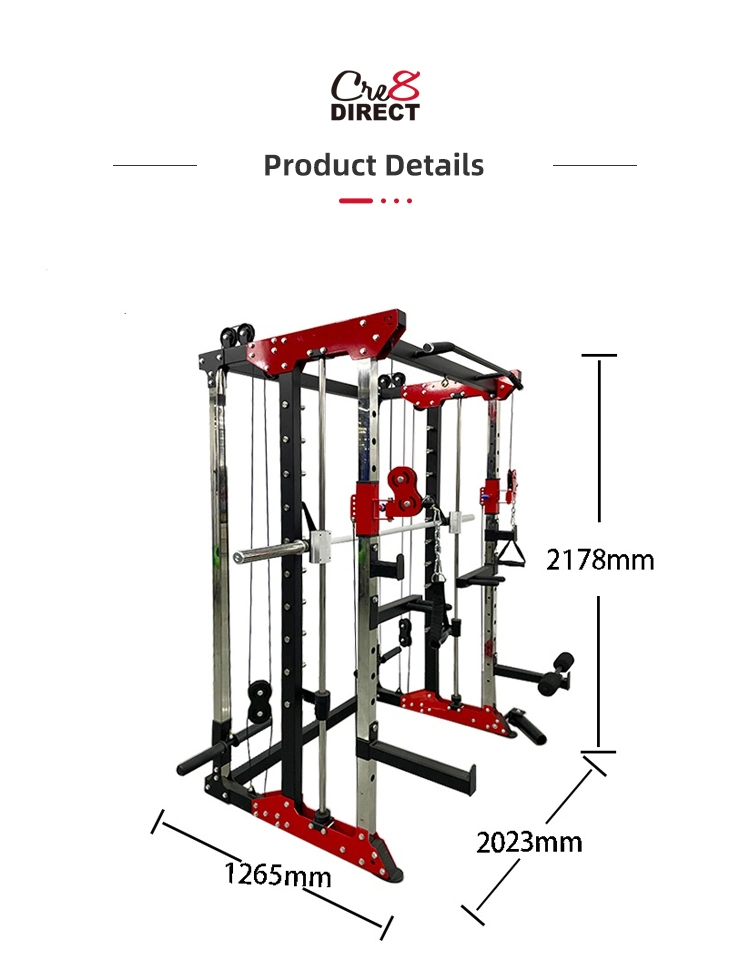 Commercial Strength Training Power Rack Squat Cage, Q235 Steel, 180 Max User Weight, Model 005, Multi Gym Fitness Equipment